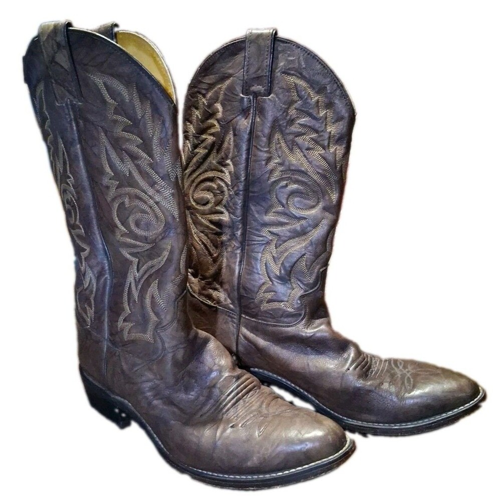 Justin Boots Deerlite 1564 Men's Cowboy Western Boots Size 12 D Brown Leather